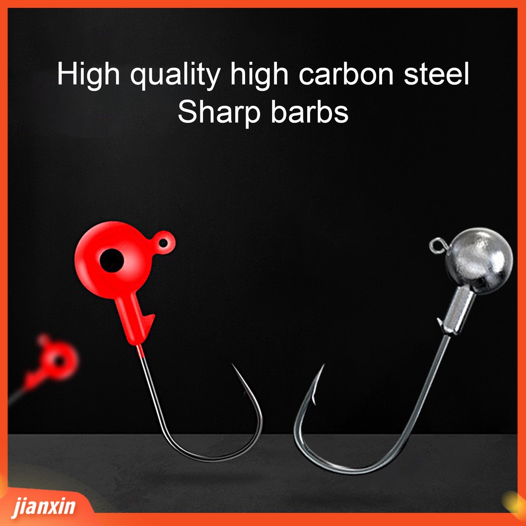 [Jianxin]  10Pcs / Set Mata Kail Jig Head Tajam Anti Karat / Korosi Untuk Memancing