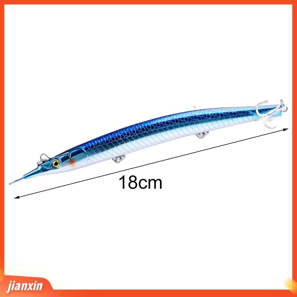[Jianxin] 18cm/64g Pemancingan Umpan Warna Terang 3D Fisheyes Universal Simulasi Kulit Hidup Menangkap Ikan Kait Tajam Tuna Laut Memancing Tenggelam Pensil Umpan Palsu Keras Peralatan Memancing