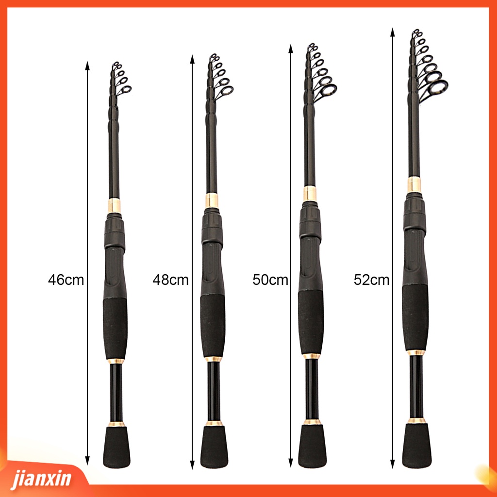 [Jianxin] 1.6/1.8/2.1/2.4m Joran Pancing Ultra Pendek Portable Roda Spiral Duduk Serat Karbon Teleskopik Air Tawar Air Asin Mini Pancing Alat Pancing