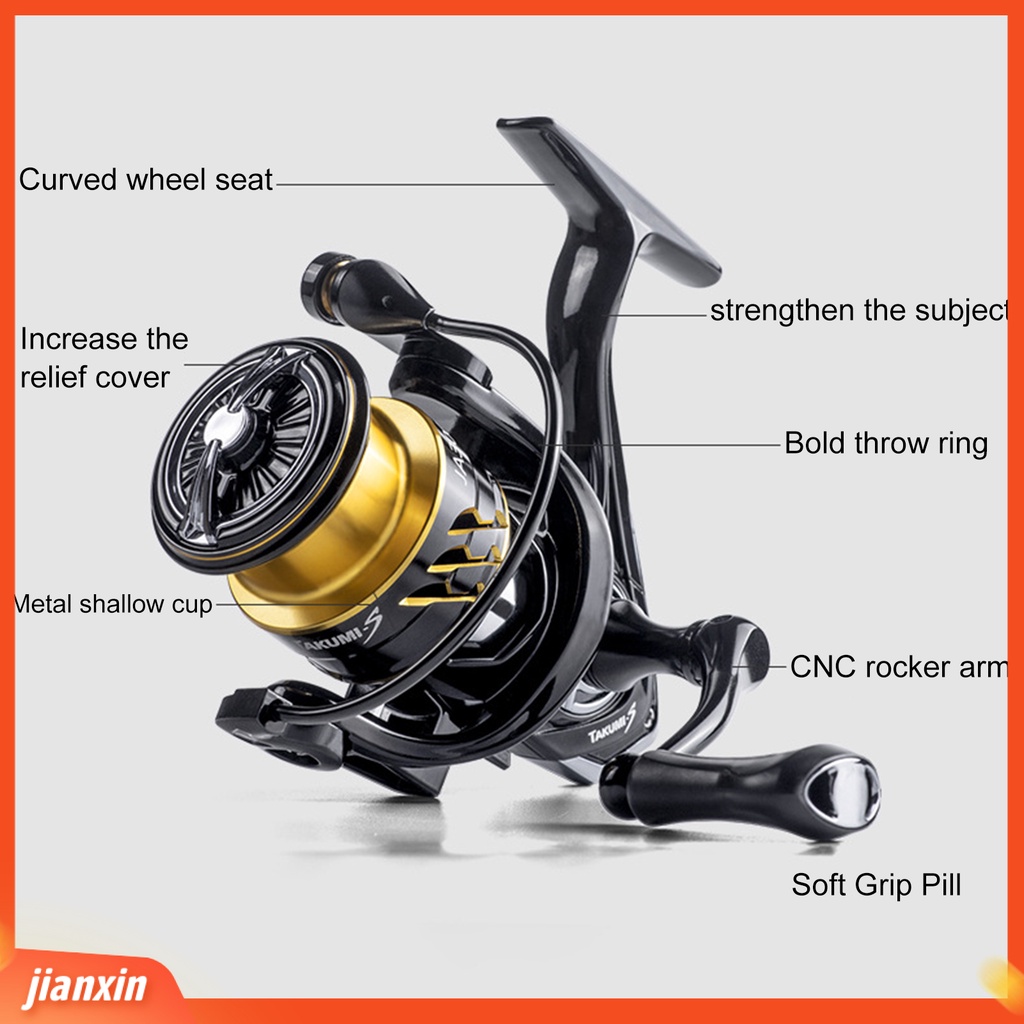 [Jianxin] lure Spinning Reel Adjustable Rasio Kecepatan Tinggi 5.2: 1gagang Ganda Kiri Kanan Memancing Roda Berputar Fishing Tackle