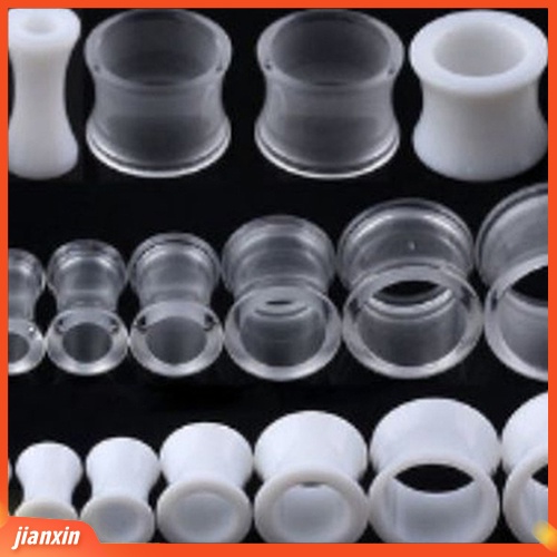 [Jianxin] 1Pair Silicone Flesh Tunnel Double Flared Saddle Ear Plug Gauge Unisex Piercing