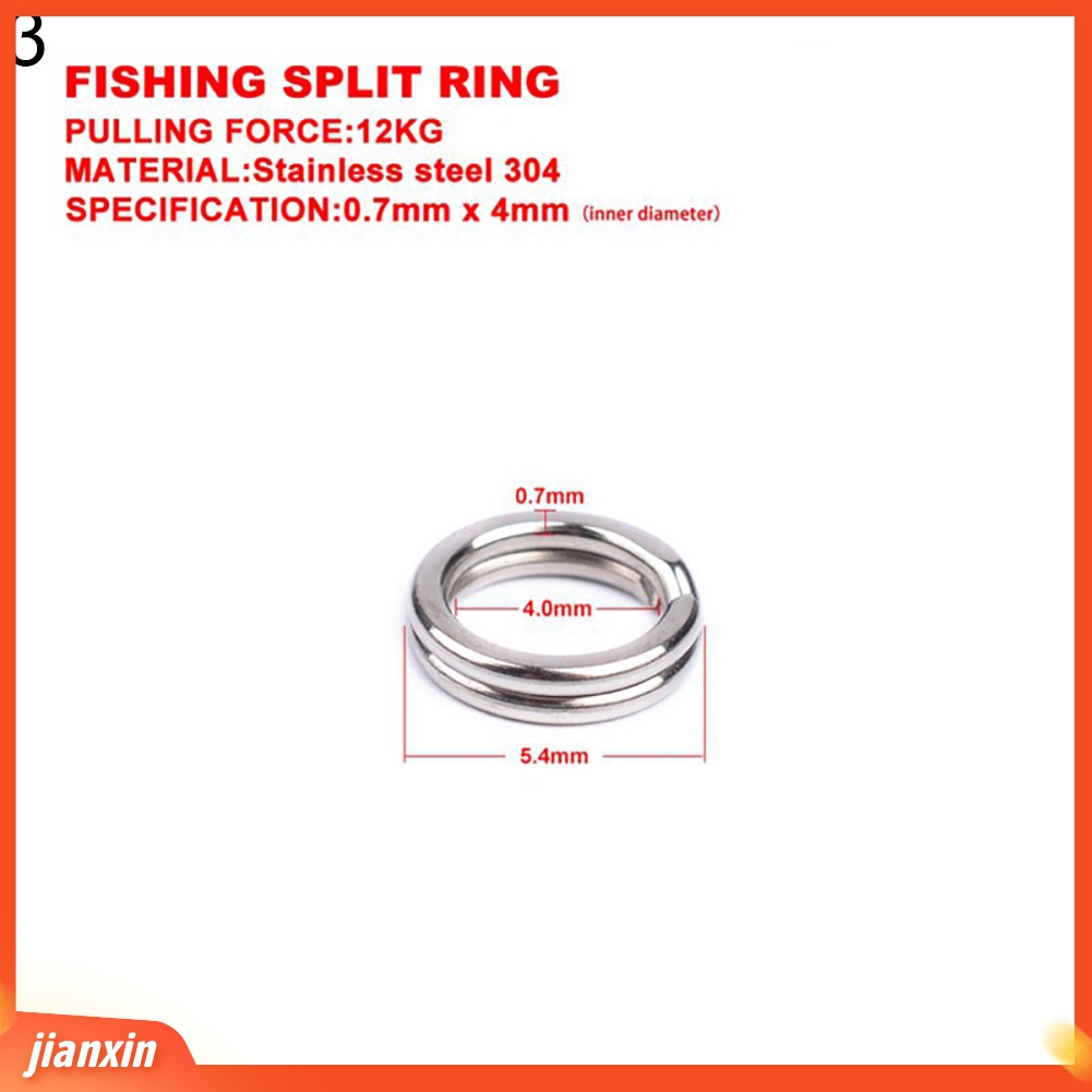 [Jianxin] 100pcs Ring Konektor Umpan Pancing Bahan Stainless Steel