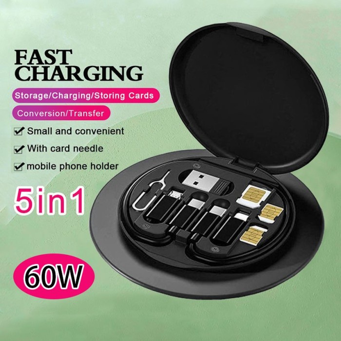 FM FIT Mini Digital Tools Storage Remax Kabel Data Charger Penyimpanan 60W