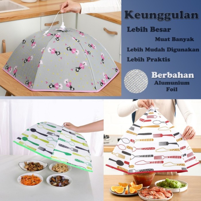 BAROKAH gAMIS sajiku lipat Cover Penutup Makanan Aluminum Foil Penahan Panas
