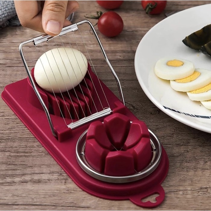 FM FIT Egg Divider Alat Pemotong Telur 2 In 1 Buah Mudah Egg Slicer Cutt