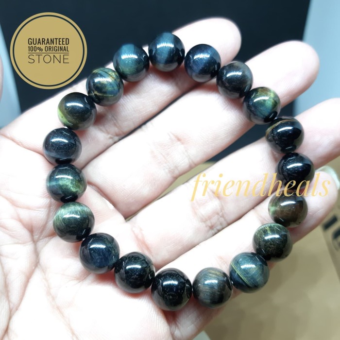 Gelang Batu Alam Natural Blue Ter Eye/Hawk Eye 1Mm