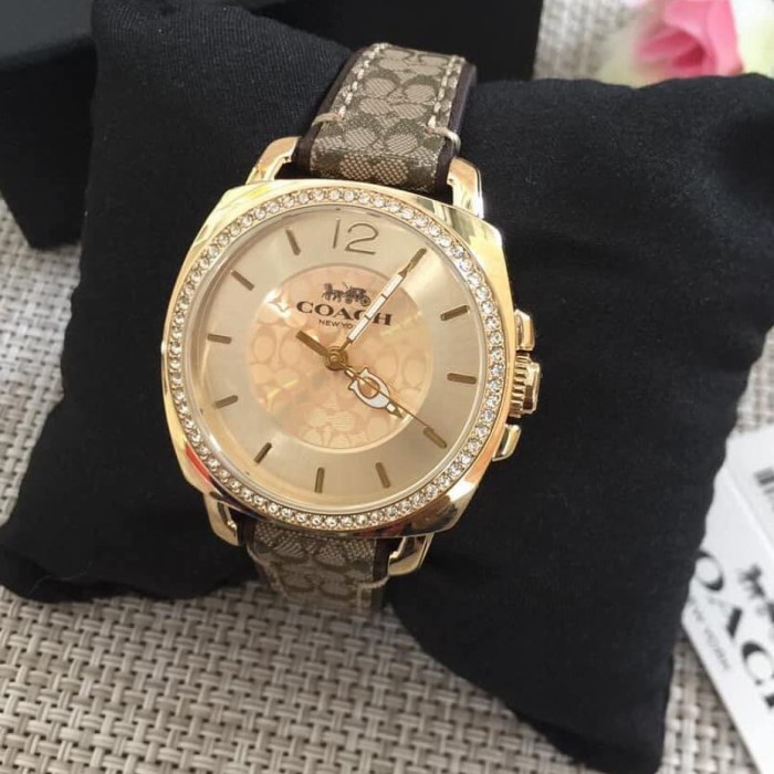 PROMO JAM WANITA COACH SIGNATURE BROWN TERLARIS