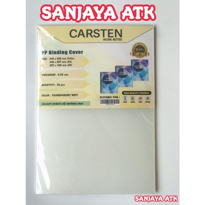 

Terlaris Cover Mika Jilid Doff Atau Pp Pasir 0.50Mm A4 Isi 20 Lembar