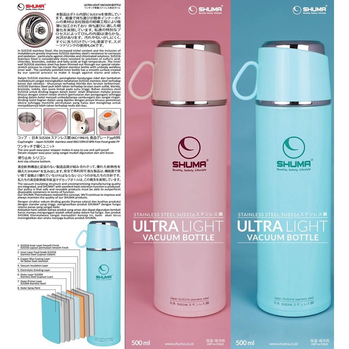 Termos Stainless steel 316 Ultra Light 500 ml Shuma