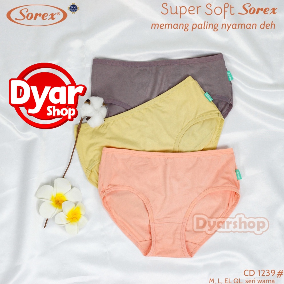 TERMURAH|| Grosir [ 1 losin ] CD Celana Dalam Sorex 1239 Super Soft || Celana Dalam Wanita Karet Kec