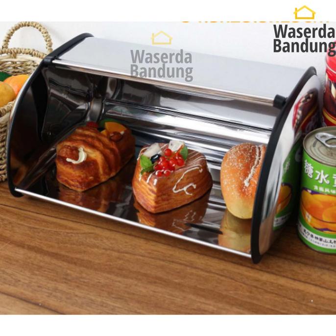 Tempat Wadah Roti Tawar Bread Bin Box Stainless Steel Krishome