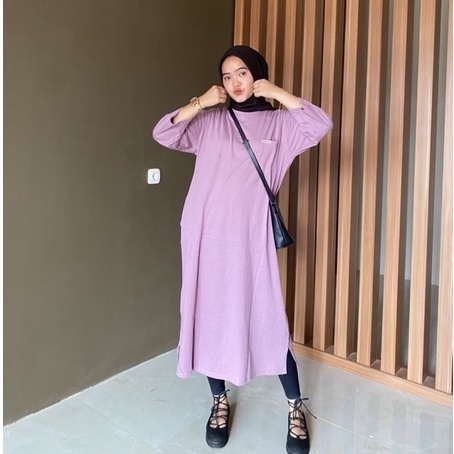 RAABIHA Kyla Dress Shirt (Kaos Dress) | Mididress Kaos | Tunik Kaos