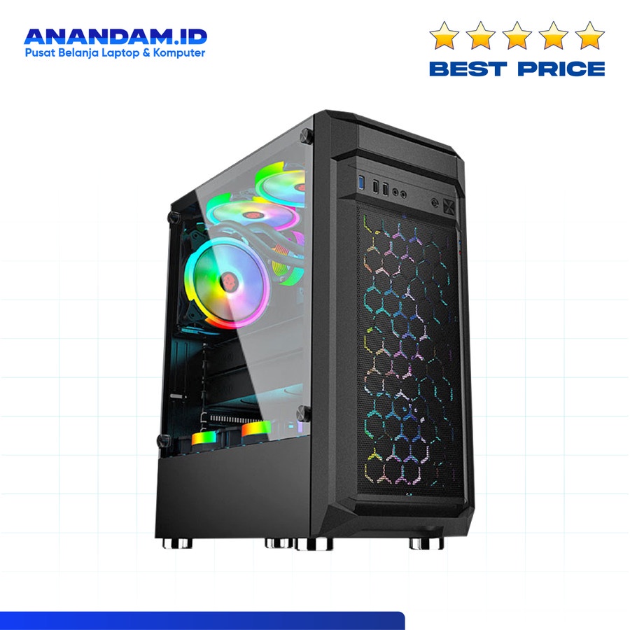 Casing Simbadda Battleground BG 13 RGB LED PANEL USB 3.0