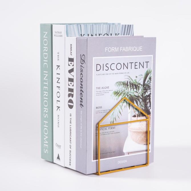 

Verture Pembatas Buku Besi Model Rumah / House Book Shelf