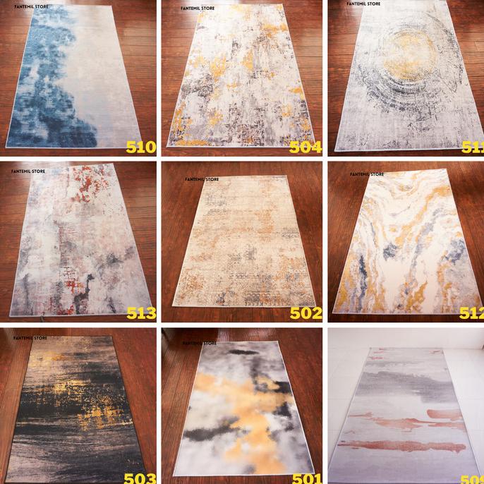 Karpet Lantai Abstrak Estetik Eropa Minimalis Import Polyester