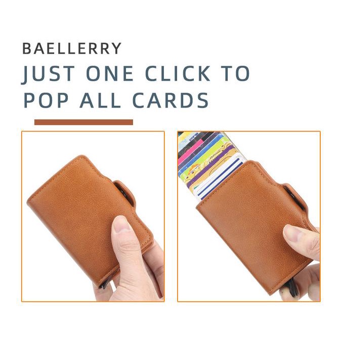 

Baellerry Dompet Kartu Kulit Double Card Holder RFID BLY038