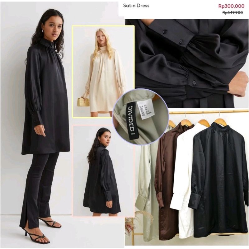 Dress Tunik H*M. Dress glossy. Dress H*M Satin