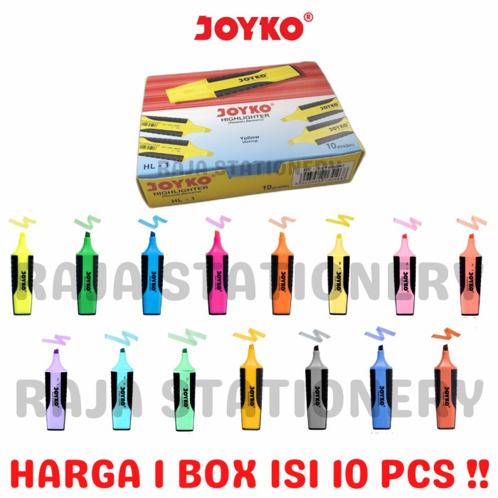

Bestseller Joyko Highlighter Pastel Neon Colour Penanda Joyko Warna Neon [10Pcs]