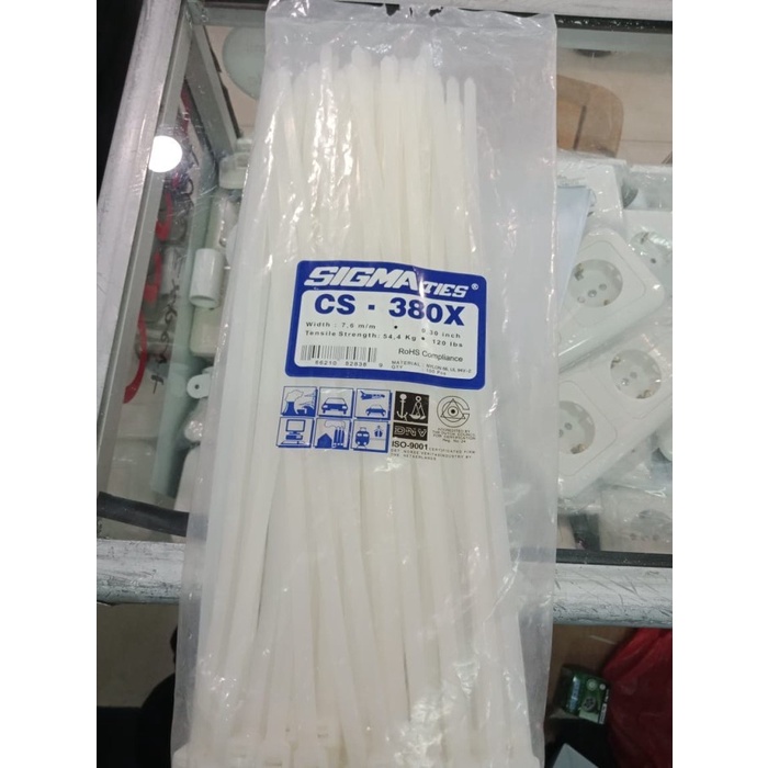 

Kabel Ties Cs380X 40Cm X 7,6Mm Putih Sigma