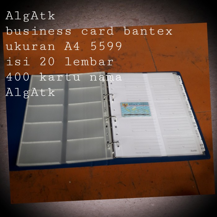 

Terlaris Business Card Bantex. Album Kartu Nama Size A4 No Ref 5599.