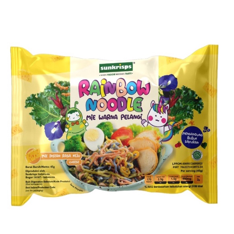 

✨11.11✨ Sunkrisps Rainbow Noodle | Mie Sehat Pelangi Rasa Keju lemonilo mie anak yummy bites