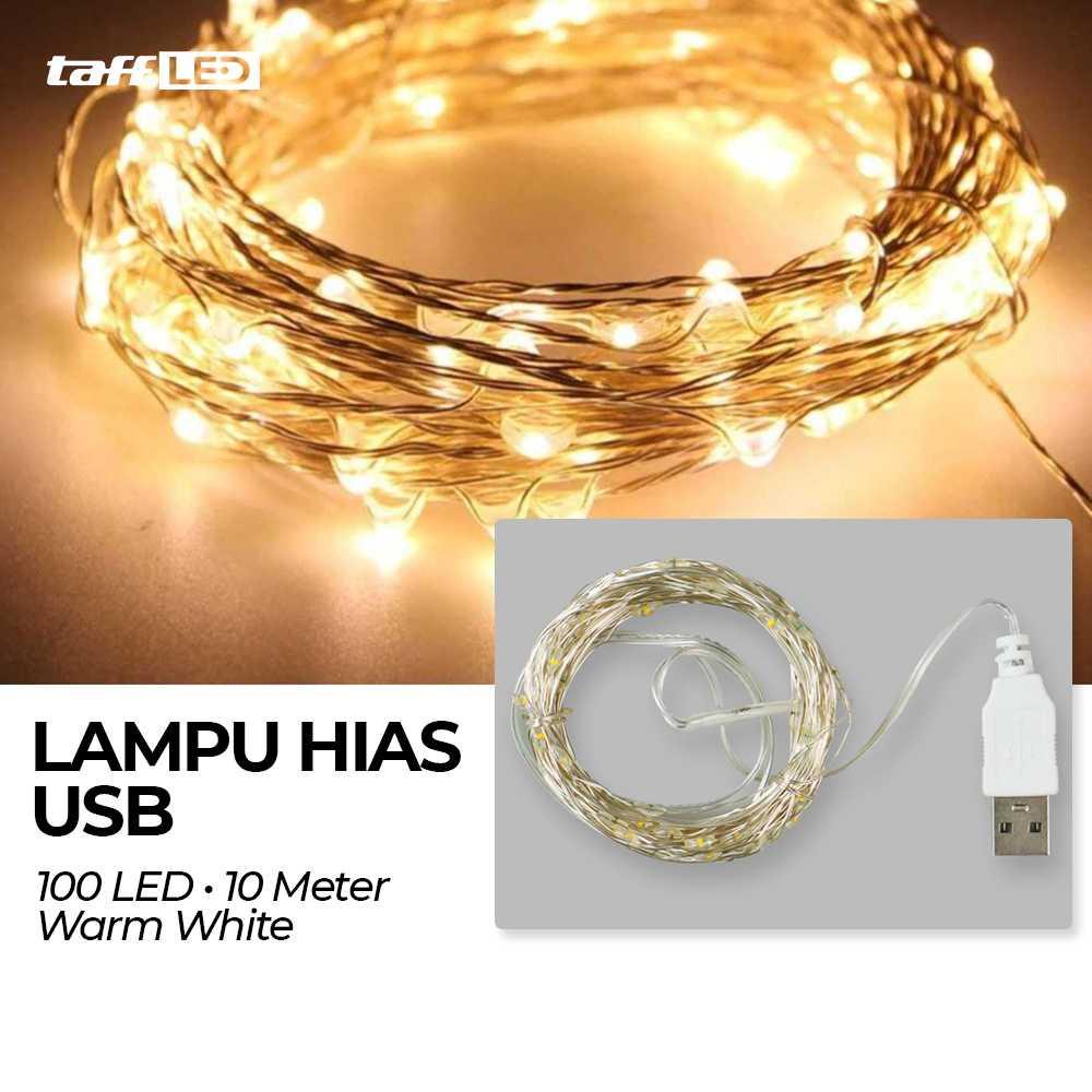 TaffLED Lampu Hias String Lights IP65 USB 100 LED 10 Meter Warm White - TDC-01