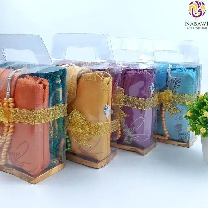 Parcel Mukena Parasut Lukis + Sajadah Sujud Mini Oleh Oleh Haji Umroh