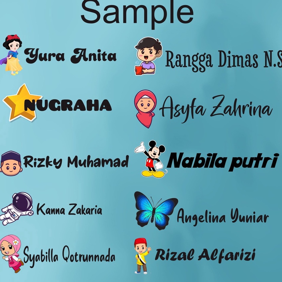 

✔️ Stiker Nama Kain Karakter di Label Baju Stiker Nama Sablon Stiker Nama Custom Tinggal Setrika Anti Luntur