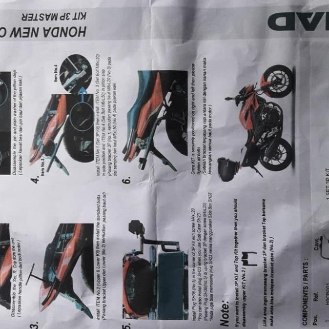 Shad Breket 3P Honda Cb150R - Breket Box Samping