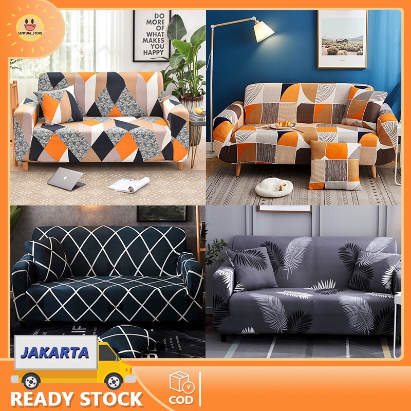 Cover Sofa Sarung Sofa Elastic Elastis Pattern Motif Menarik/ Anti-Selip cover sofa bed 1/2/3/4 Seater penutup sofa Sarung Bantal Sofa