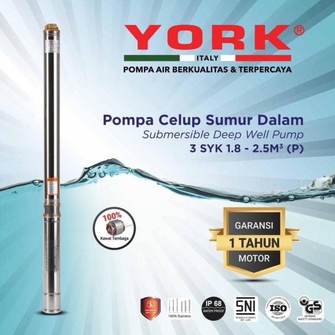 """] YORK 3SYK 2.5 / 31 P 1,1 KW 1,5 HP pompa submersible sibel satelit