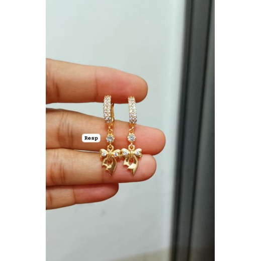 Anting juntai vier titanium dan premium,awet,tahan lama,full mata kualitas premium