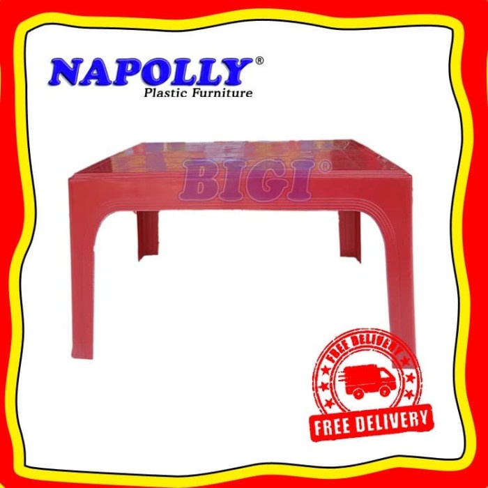 Best Seller Free Ongkir Meja Taman Plastik Napolly Big 7550 Merah