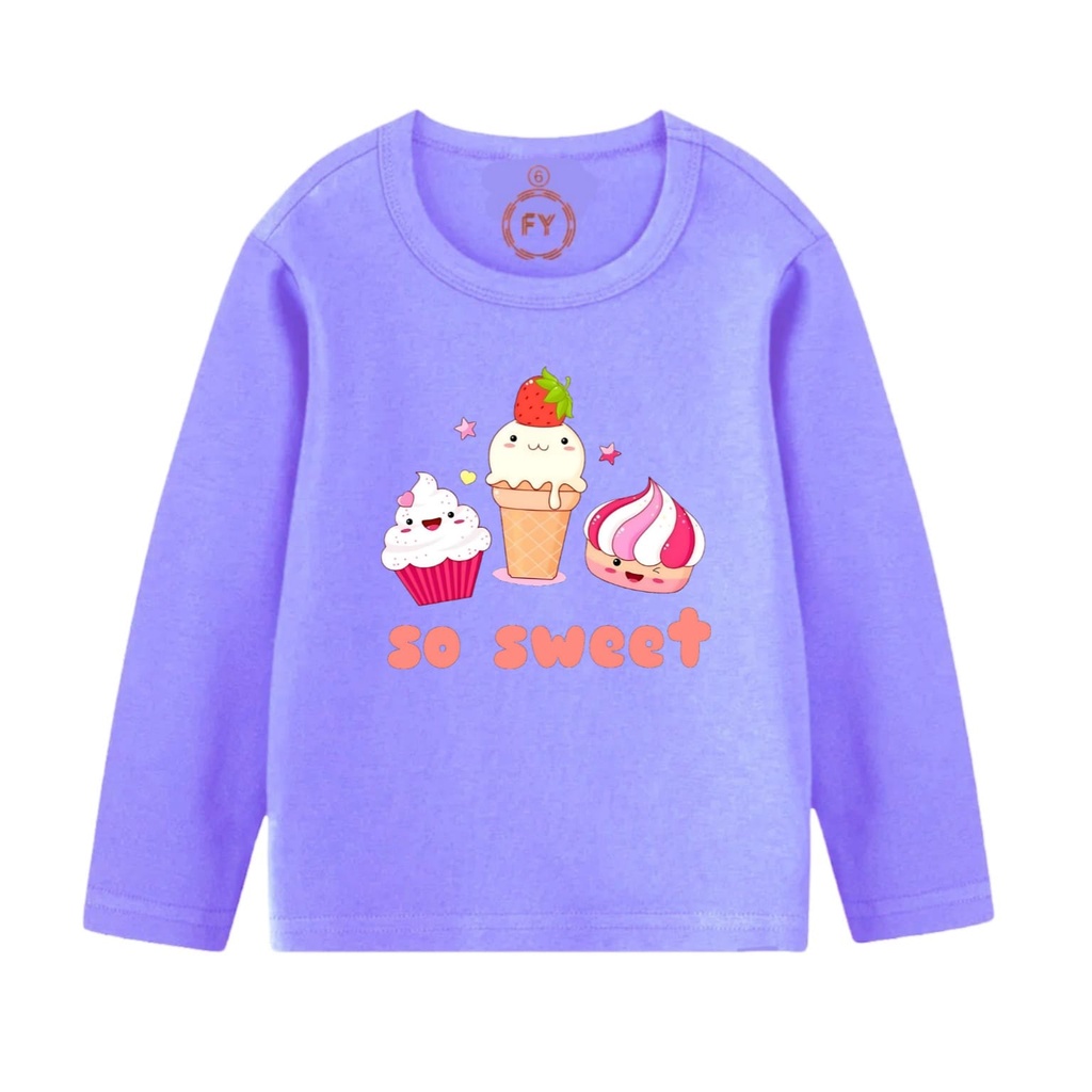 Rdkidzid Atasan Lengan Panjang Anak Perempuan Motif Ice Cream So Sweet