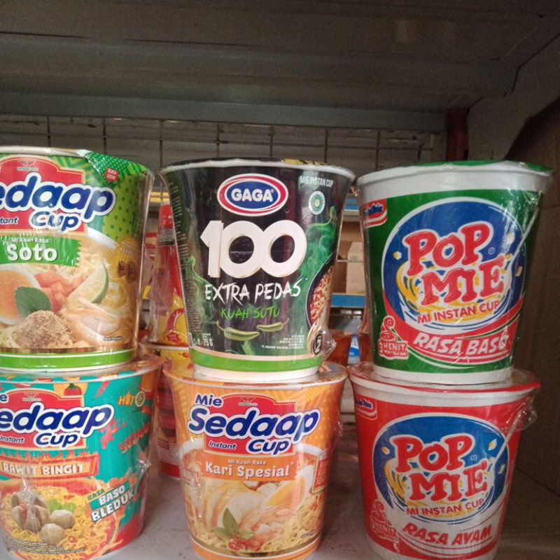 

Pop mie / sedap cup / Gaga cup