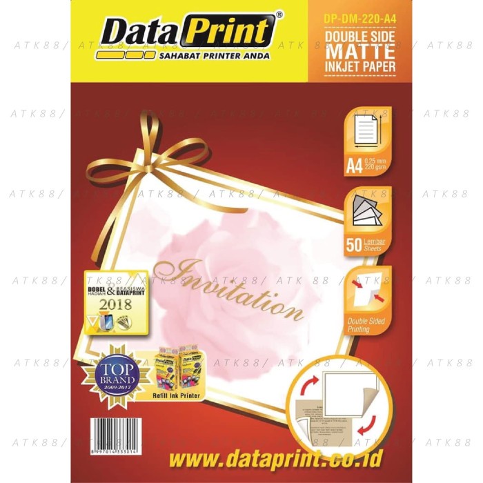 

Terlaris Double Side Matte 220 Gr A4 Dataprint