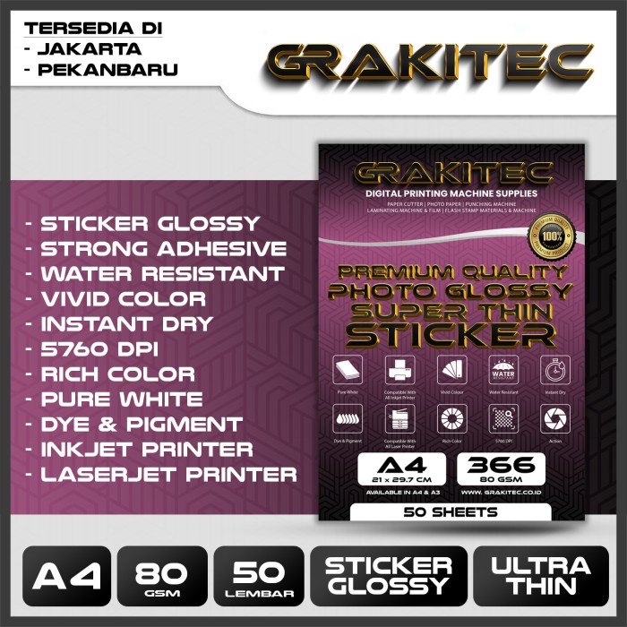 

Terlaris Sticker Photo Paper / Kertas Foto Stiker A4 & A3 Gk-Tech