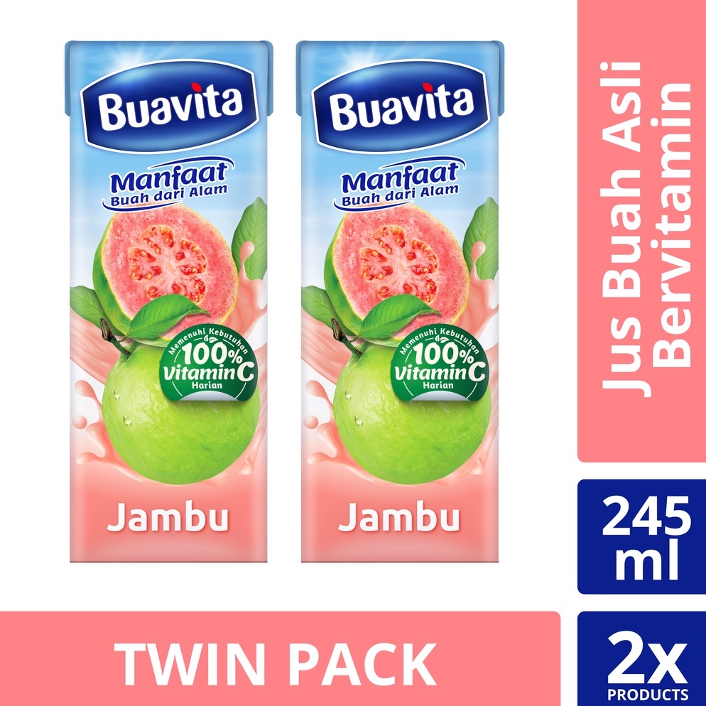 

BELANJA MURMER R77 Buavita Guava 245 ml Jus Jambu, Guava Juice - Twin Pack ヰ