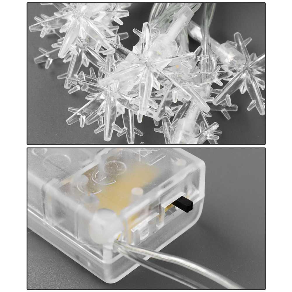 Lampu Hias String Lights Snowflake Christmas Battery Power 20 LED - HH-002