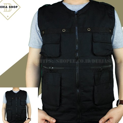 Banyak Peminat Rompi Outdoor Casual Pria Polos Kanvas Vest Proyek Safety KPU Gunung Tactical Lapanga