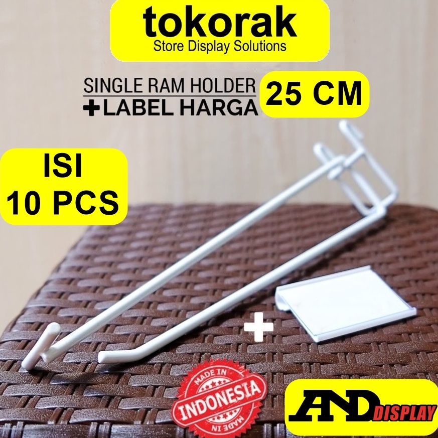 

Terbaru.. SINGLE RAM HOLDER 25CM/10PCS + LABEL HARGA 6CM CANTOLAN GANTUNGAN PRICE TAG J6W