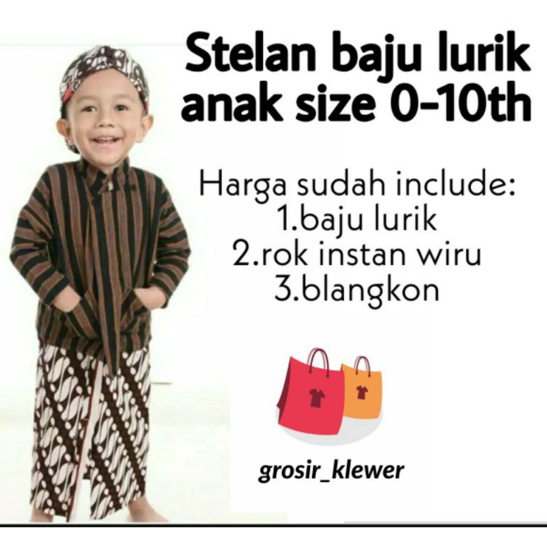 PALING LARIS| Stelan Baju Lurik Anak Laki laki // baju adat jawa anak Laki-laki // baju lurik anak /