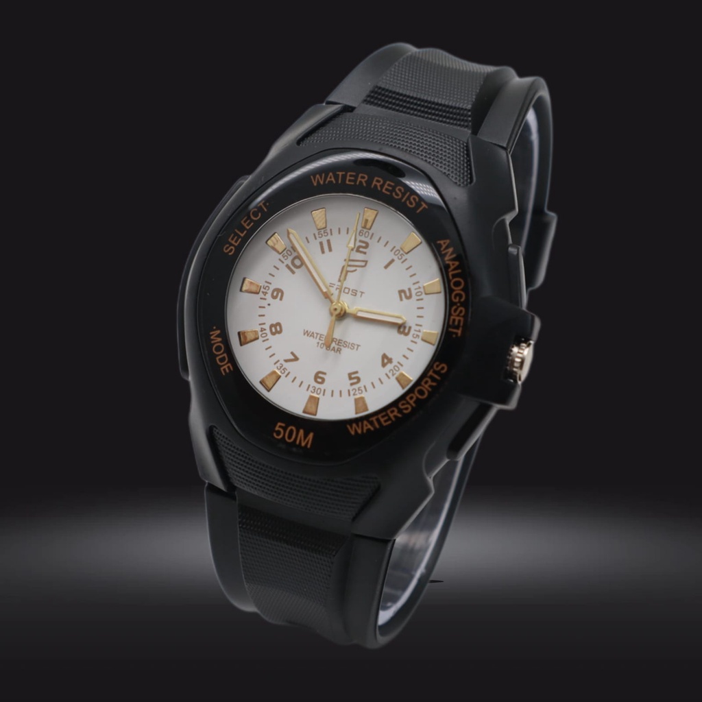 JAM TANGAN PRIA WANITA SPORT FROST STRAP RUBBER ANTI AIR