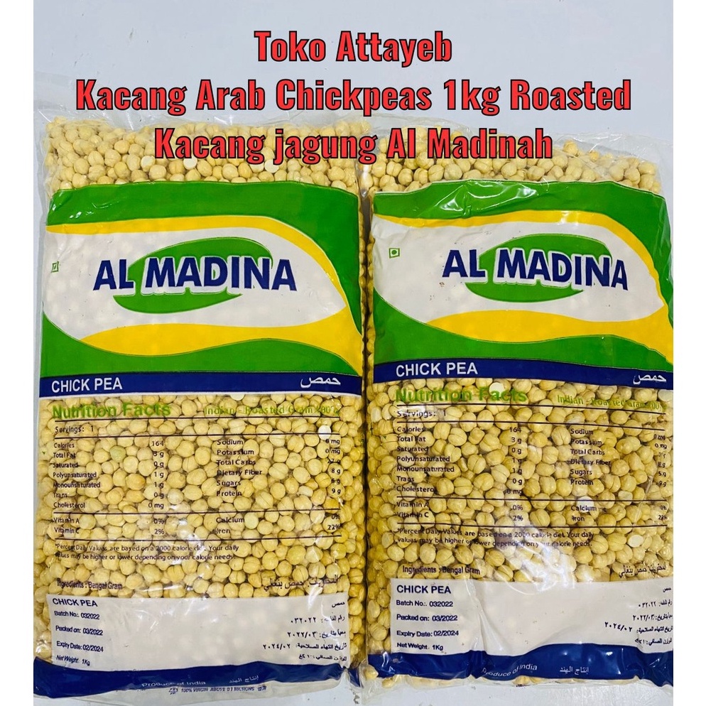 

idi7I2u Kacang Arab Chikpeas Roasted 1kg Premium Quality Kacang Jagung Kupas Bersih Roasted