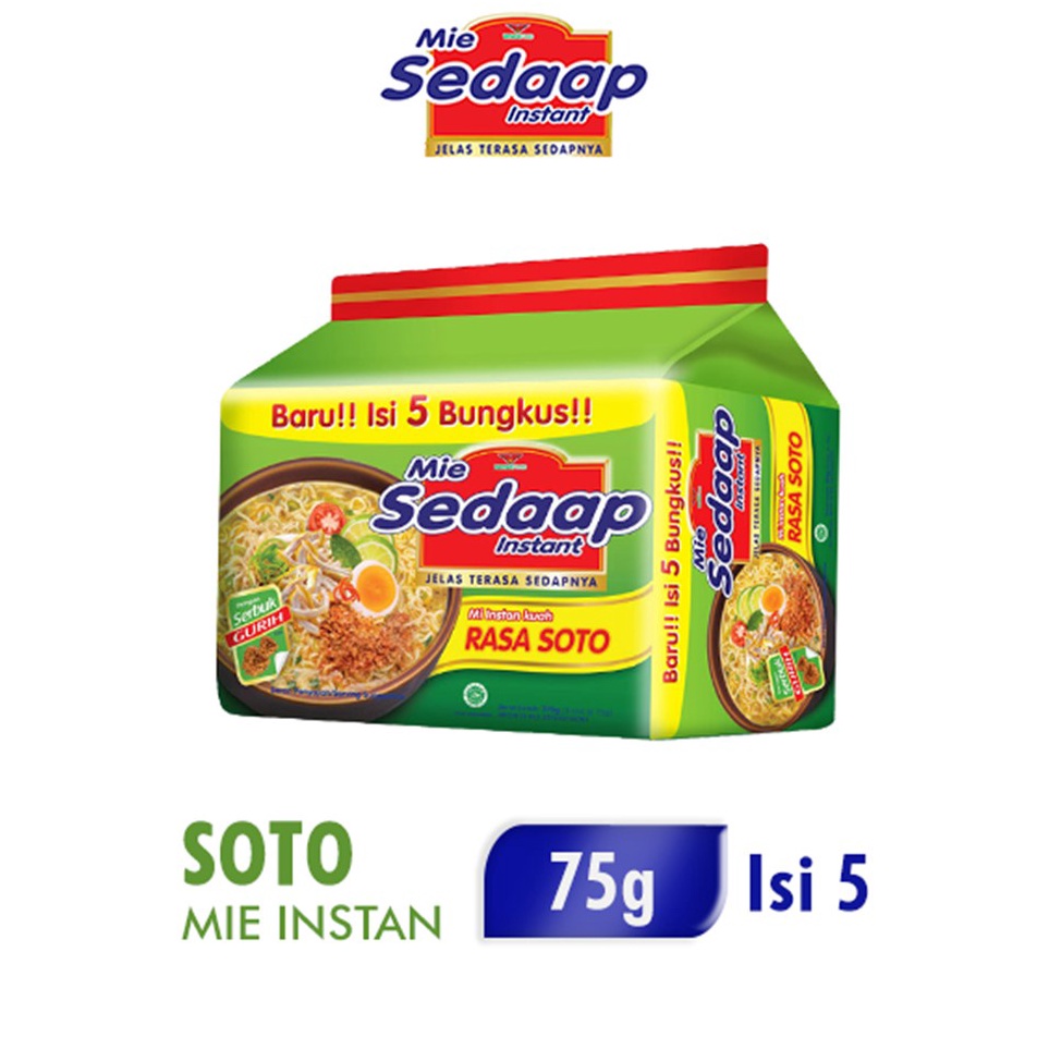 

⚡COD⚡ SEDAAP Mie Instan Soto Isi 5 Bag 75GR