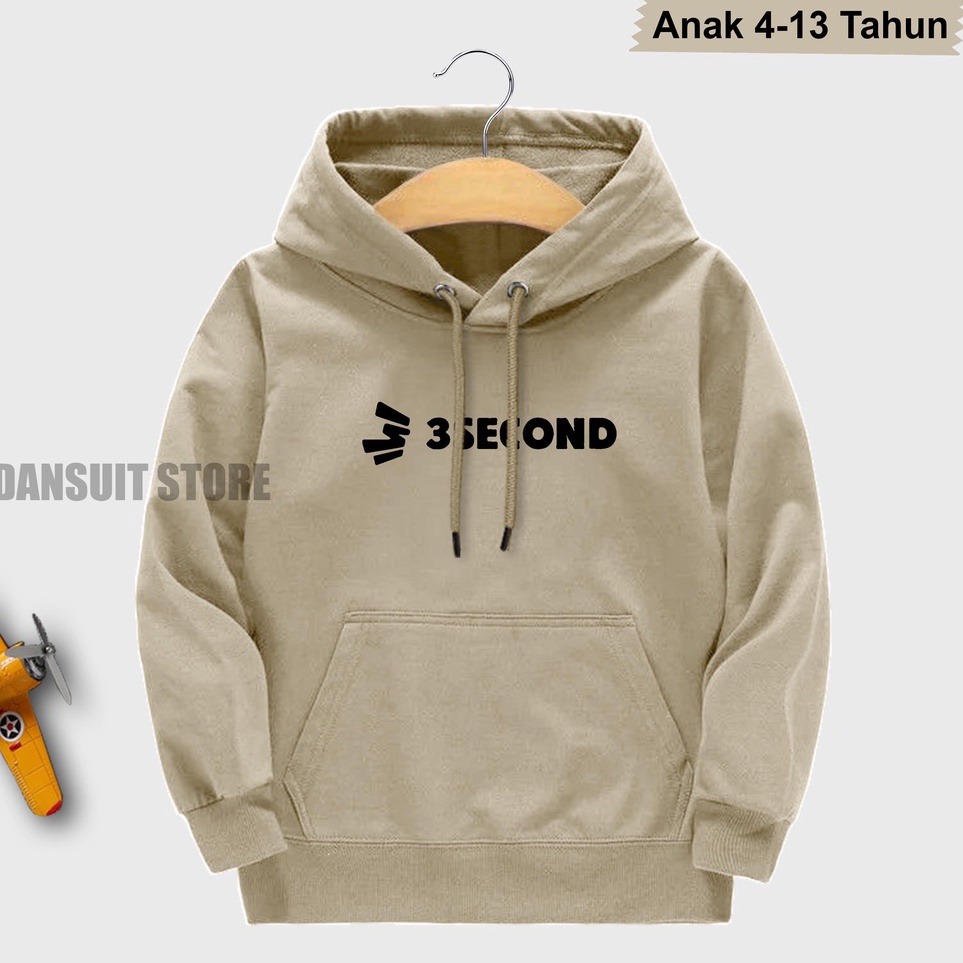 ♠  Sweater Hoodie Anak Laki-laki/Perempuan Usia 4-13 Tahun Hoodie Anak Sablon 3SECOND Terbaru Bahan 
