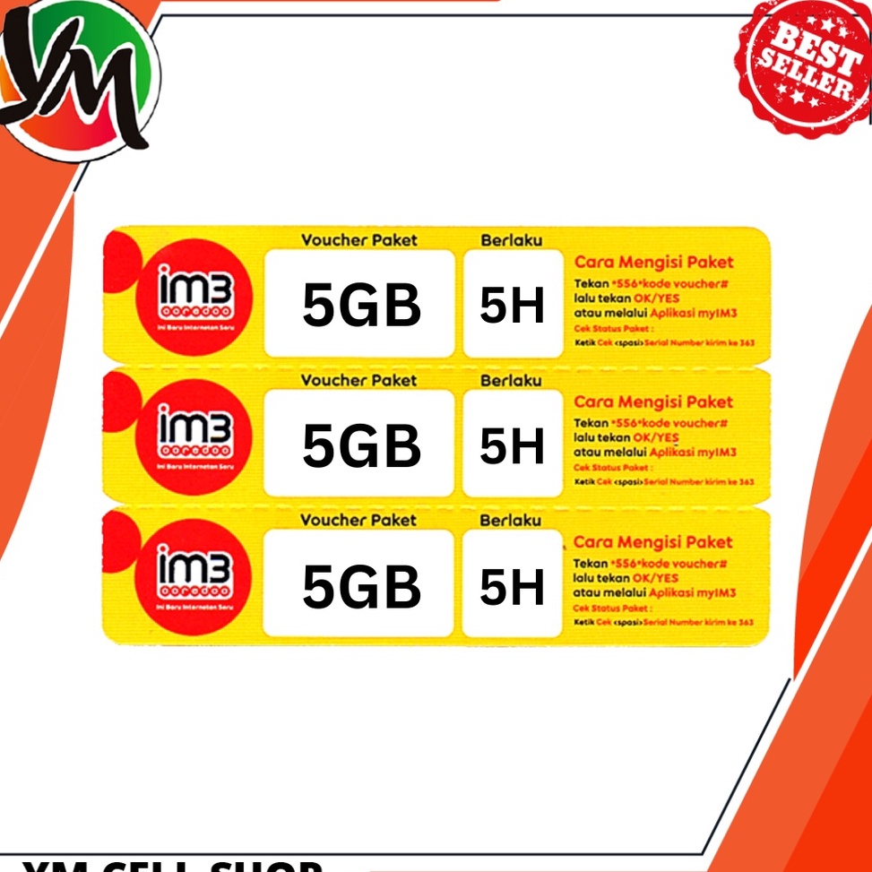 【Penjualan Terbaik】✅COD Voucher Kuota Indosat 5GB 5 Hari ZONA JABAR