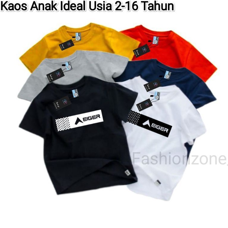 TERMURAH Kaos Anak Eiger Ideal Usia 2-16th Unisex Cowok/Cewek Kaos Oblong Anak Pakaian Anak