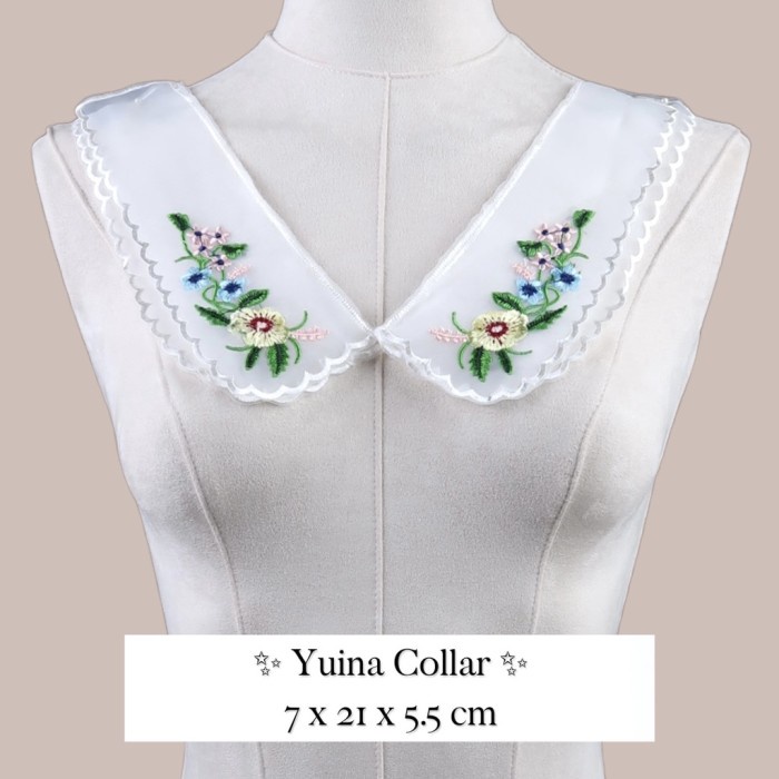 Terlaris Bordir Bunga Kerah Baju Wanita Kerah Renda Bordir I Yuina