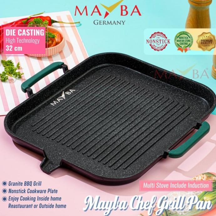 Mayba - Panci Pemanggang Semua Kompor Mayba Chef Grill Pan - Alat Store_Liart